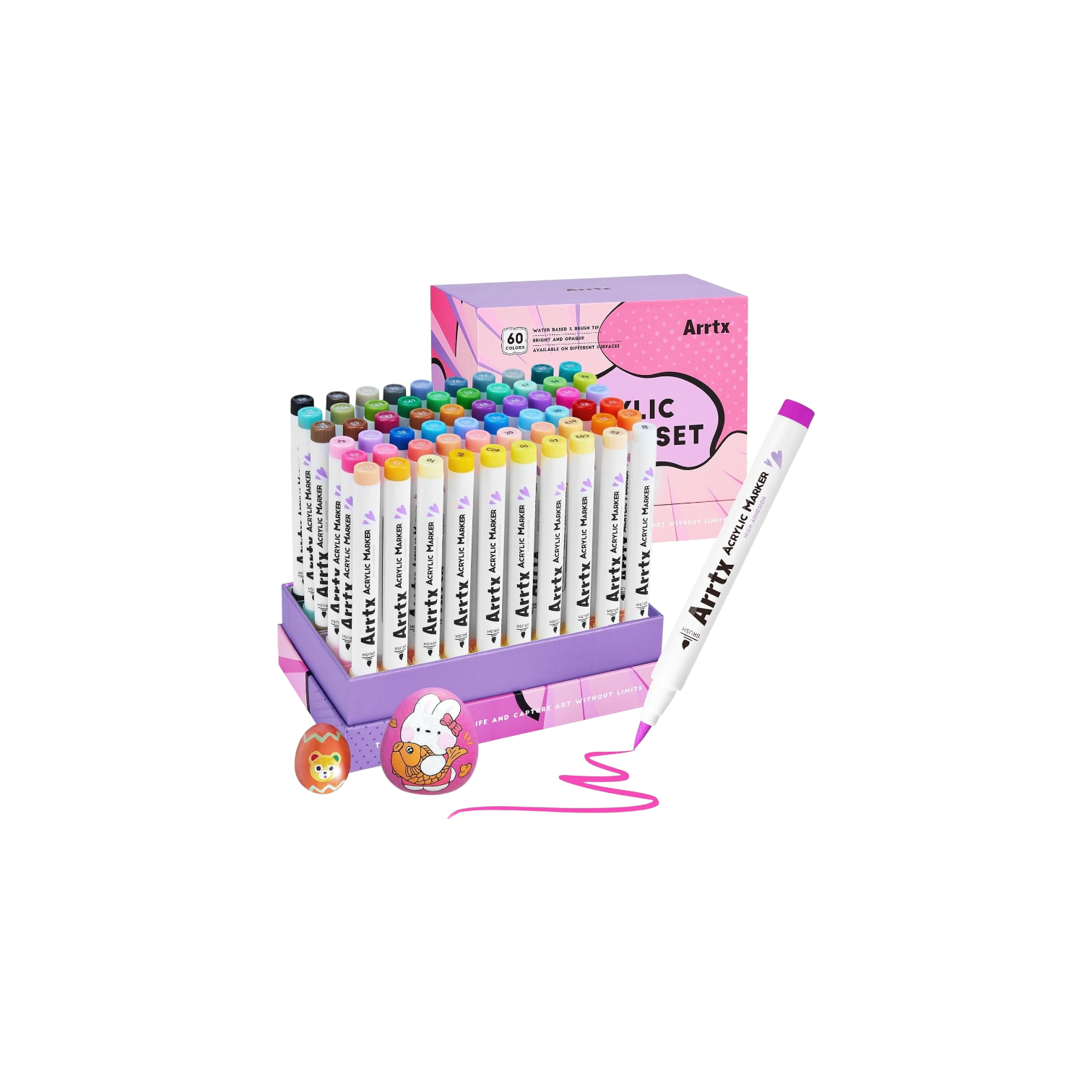  Arrtx Paint Markers  60 Colors