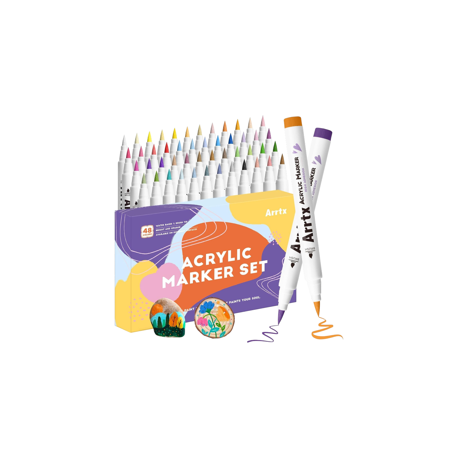 Acrylic Marker for Rock Painting, Extra Brush Tip by Arrtx