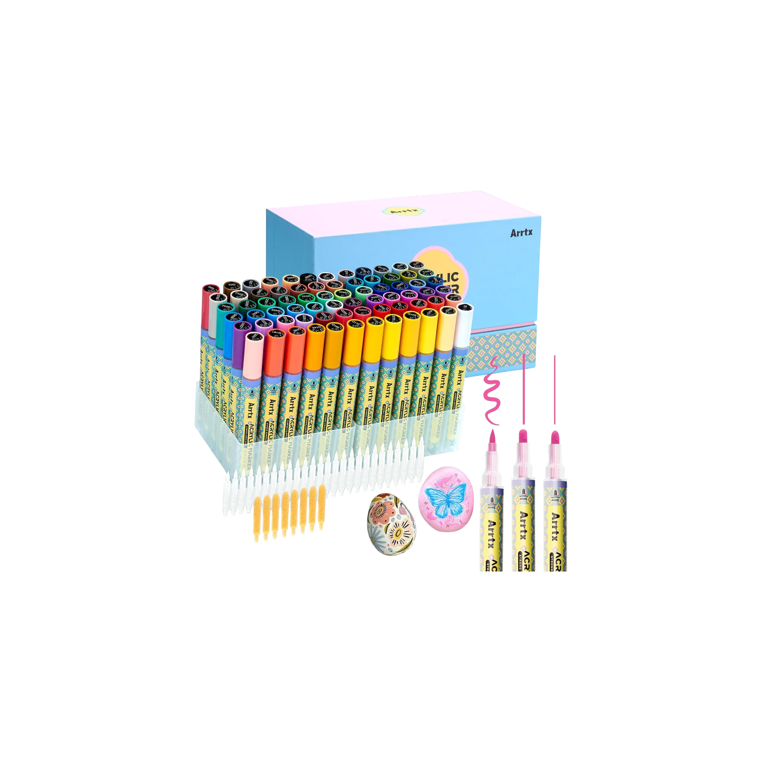 Acrylic Waterbased Paint Pens, 3mm Medium Tip Paint by Arrtx